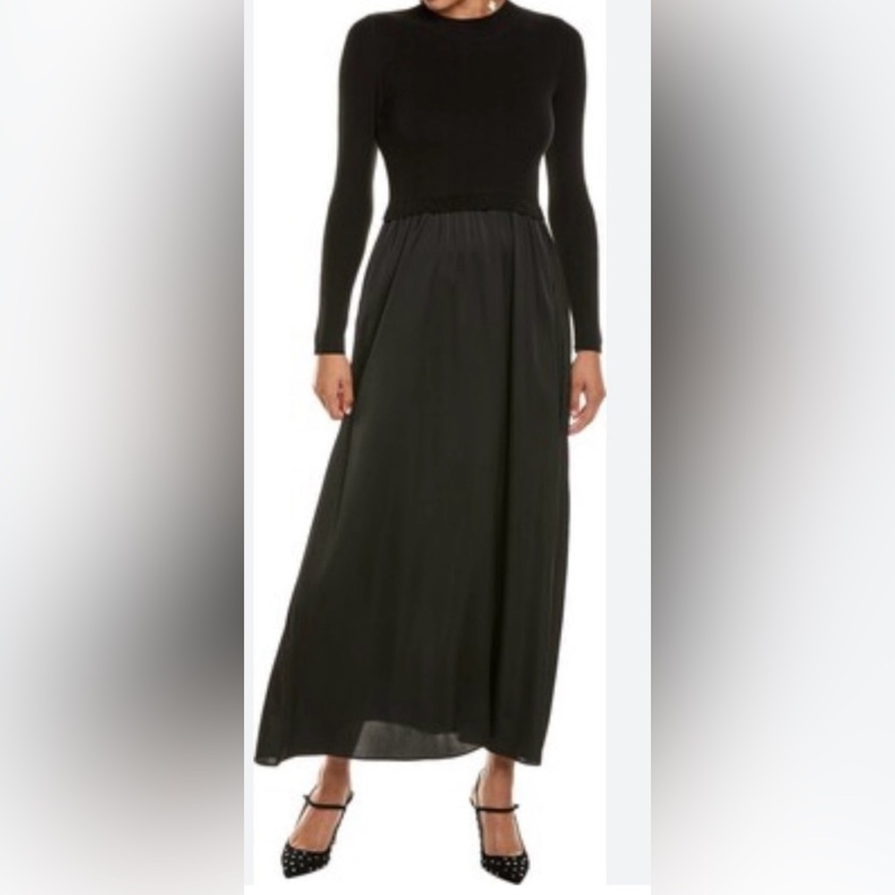 TAYLOR Satin Skirt Sweater Maxi Dress